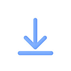 3d Realistic download button vector illustration