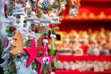 Christmas decorations at the Christmas Market, Bolzano, Italy