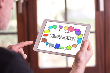 Communication concept on a tablet