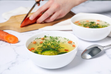 Vegetable soup, healthy nutrition and healthy lifestyle