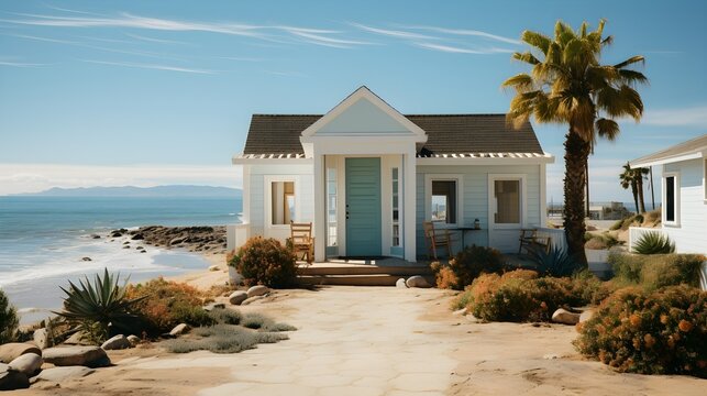 A beachside house with the seaside surroundings