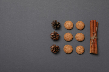 Delicious, Dutch Christmas cookies Pepernoten with cones