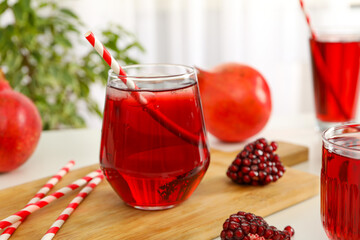 Pomegranate juice, tasty and delicious beverage, fresh drink