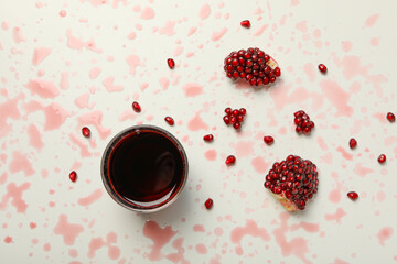 Pomegranate juice, tasty and delicious beverage, fresh drink