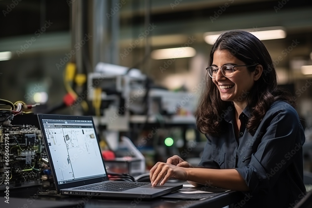 Poster a project engineer talks to a female operator