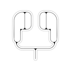 picto logo icones et symbole airpod ecouteurs fin relief