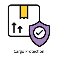 Cargo Protection vector Fill outline Icon Design illustration. Web store Symbol on White background EPS 10 File 