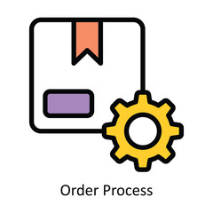 Order Process vector Fill outline Icon Design illustration. Web store Symbol on White background EPS 10 File 
