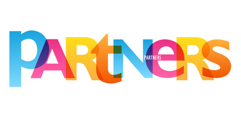 PARTNERS colorful vector typography banner
