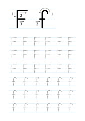 Printable letter F alphabet tracing worksheet