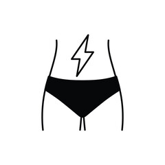 stomach ache icon vector healthy sign