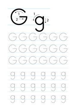 Printable Letter G Alphabet Tracing Worksheet