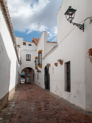 Callejón del Niño Perdido en Utrera perteneciente a la comarca agrícola de La Campiña, en la provincia de Sevilla,Andalucía, España.
