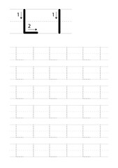 Printable letter L alphabet tracing worksheet