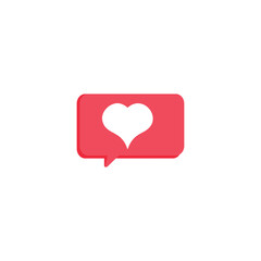 Speech bubble icon with heart