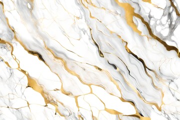 Abstract background of creative texture of white marble with gold veins, fashion marbling illustration, artificial stone, marbled surface
