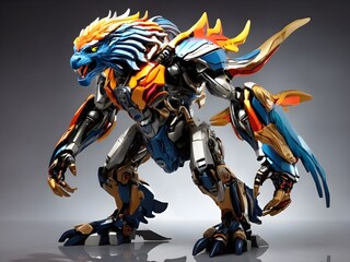 Behold the majestic robotic creature, a fusion of lion