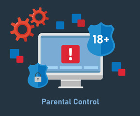 Access forbidden to web page for children under 18 2d vector illustration concept for banner, website, landing page, flyer, etc