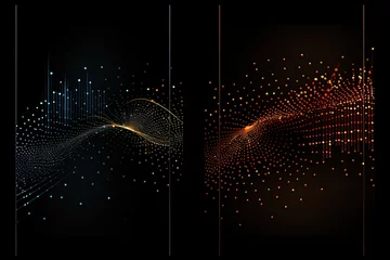 Photo sur Plexiglas Ondes fractales Digital code background, abstract digital, abstract futuristic cyberspace, dark gradient background