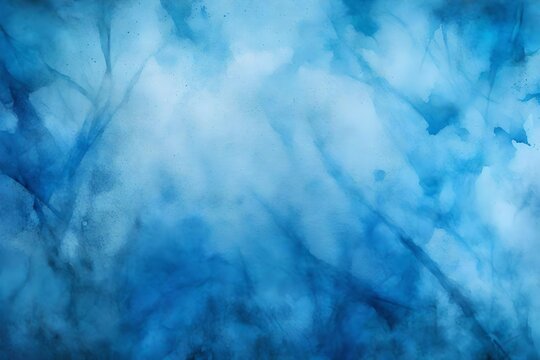 abstract blue dark watercolor concrete texture wall for background. material sement and sand pattern of brush paint colour tone vintage