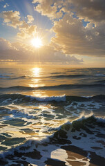 sunset on the sea