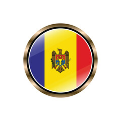 Fototapeta premium Moldova flag circle button vector template, trendy, collection, logo, design