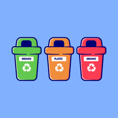 Trash Can Vector, Illustration, Icon Isolated