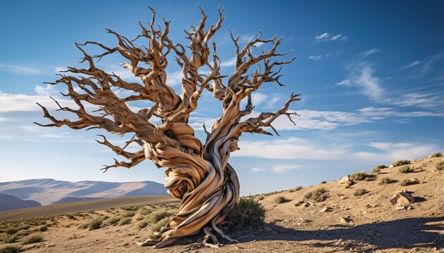 A majestic ancient desert tree standing tall in the barren landscape