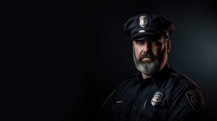 Fototapeta premium Portrait of a police and copy space.