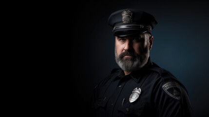 Portrait of a police and copy space.