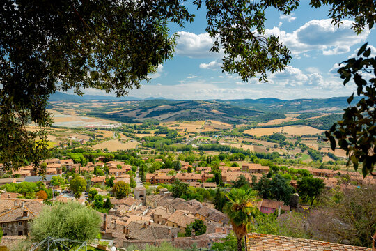 Todi, Italy. View of the old town from the bell tower	