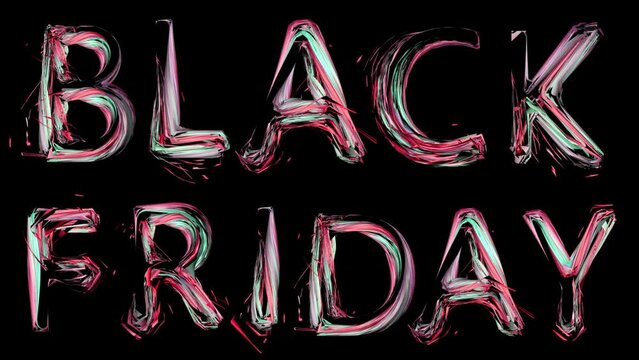 BlackFriday Animated Letters Transparent Video Alpha