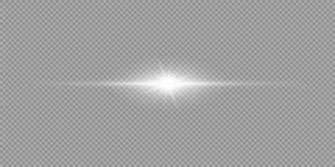 White horizontal light effect of lens flares - obrazy, fototapety, plakaty