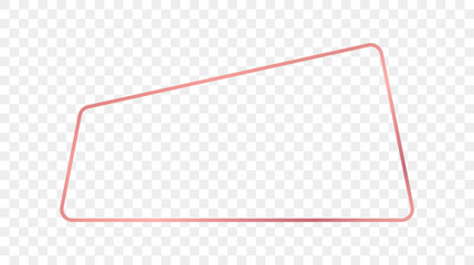 Rose gold glowing rounded trapezoid shape frame