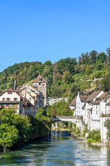 Brugg, Aare, Altstadt, Schwarzer Turm, Stadt, Steinbrücke, Brücke, Altstadthäuser, Hofstatt,...