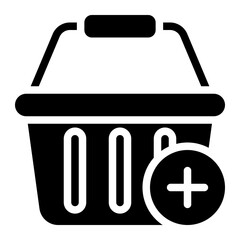 shopping basket glyph icon