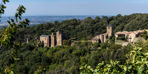 Fototapeta na wymiar Cathar castle of Saissac, village of Saissac, Aude, Black Mountain region, French Republic, Europe