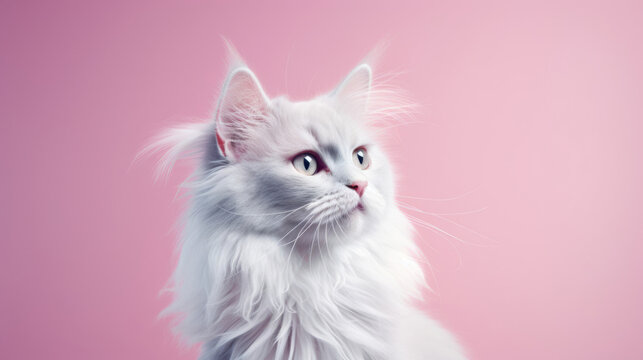 Fancy Cat,  advertising photography,   Pastel color palette background
