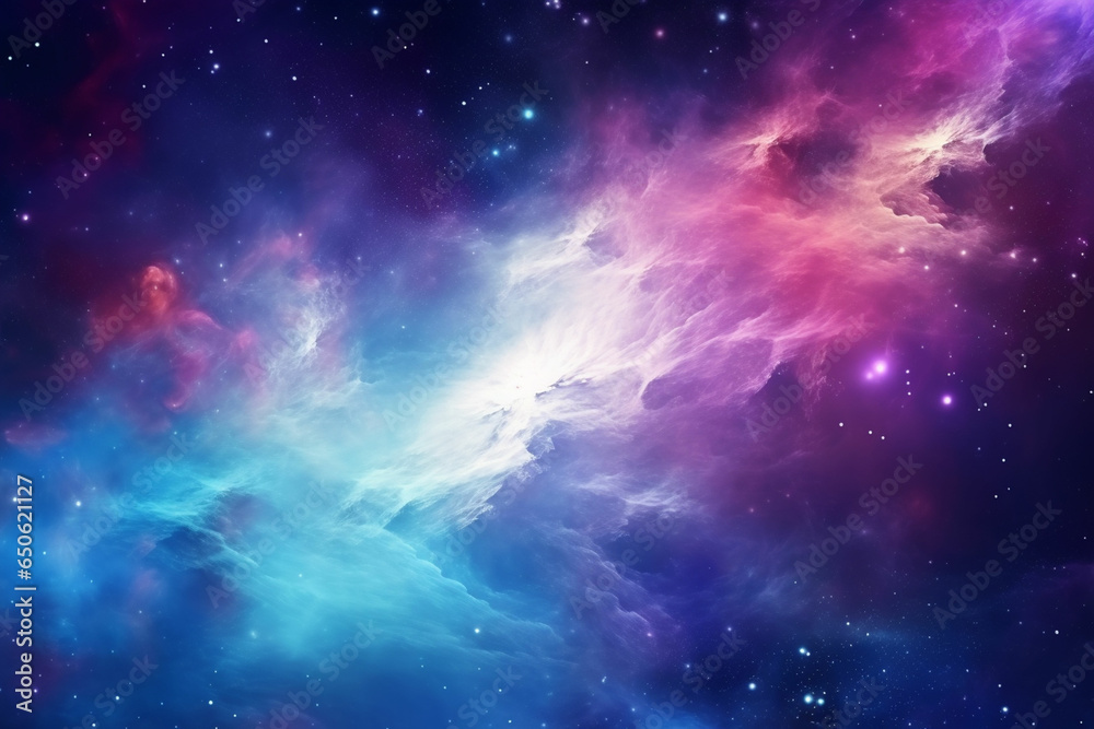 Poster hd wallpaper of colorful space stars galaxy nebula 3d rendering generative ai
