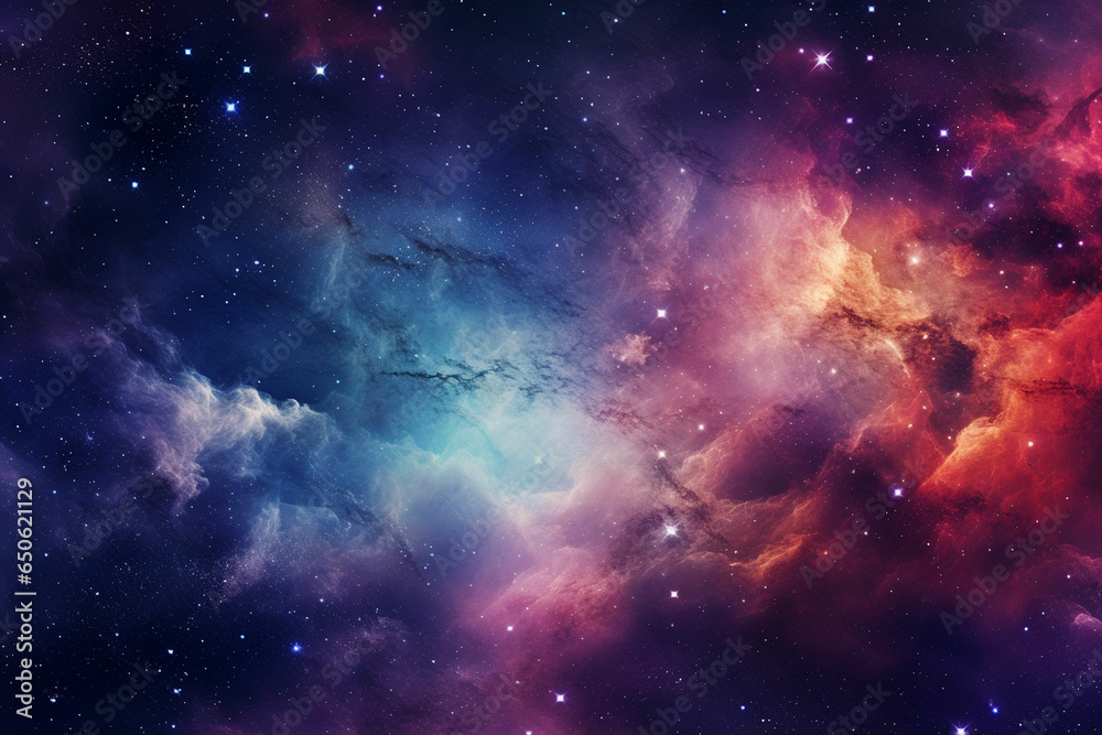 Poster hd wallpaper of colorful space stars galaxy nebula 3d rendering generative ai