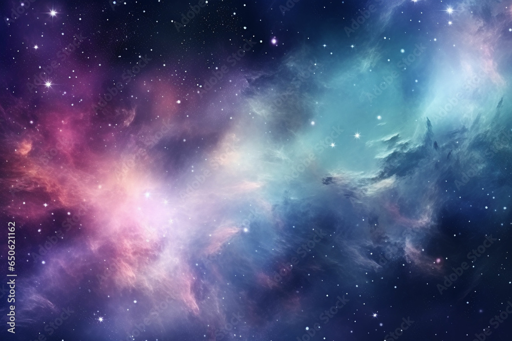 Poster hd wallpaper of colorful space stars galaxy nebula 3d rendering generative ai