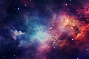 HD Wallpaper of colorful space stars galaxy nebula 3D rendering Generative AI