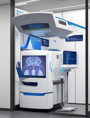 automat klinik artzt doktor röntgen apparat mascheine CT MRT röntgen krankenhaus - obrazy, fototapety, plakaty