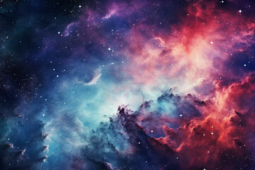 HD Wallpaper of colorful space stars galaxy nebula 3D rendering Generative AI - obrazy, fototapety, plakaty