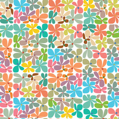 congested flowers colorful seamless pattern vector