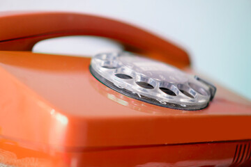 Old red Rotary Telephone with Disc Dial, Well-Maintained Antiques, calls helpline, Obsolete...