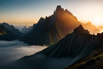 Fotobehang sunrise in the mountains © faisal