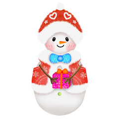 snowman and gift