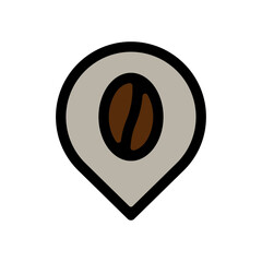 picto logo icones et symbole cafe map plan carte grain cafe gras couleur