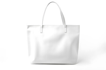white tote bag with handle isolated on white background